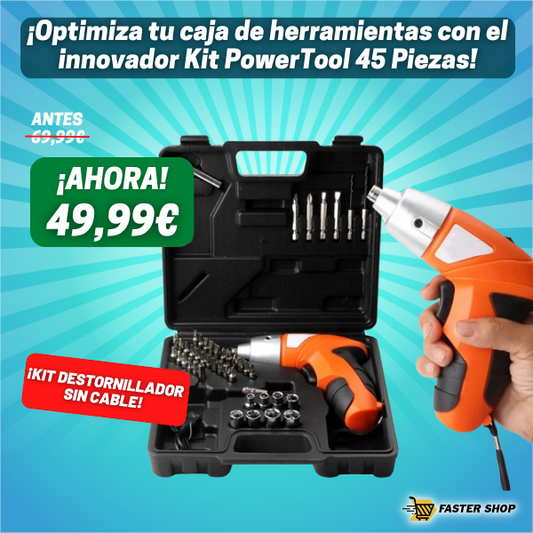 Kit de Destornilladores Eléctricos PowerTool 45 Piezas