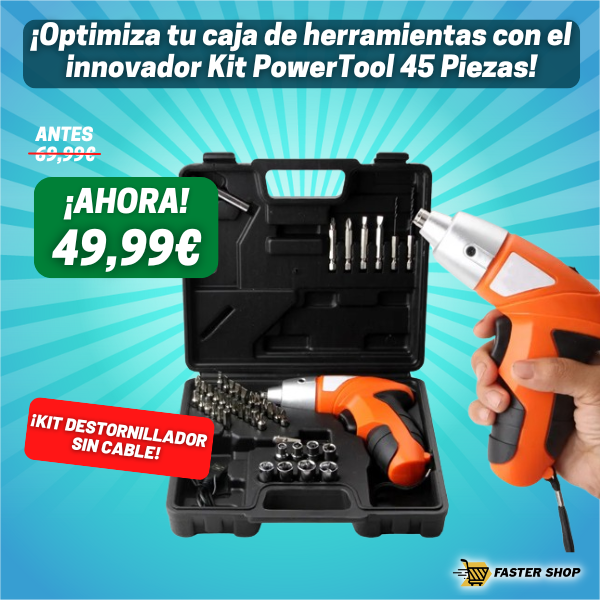 Kit de Destornilladores Eléctricos PowerTool 45 Piezas